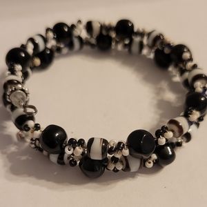 Wrapped memory wire bracelet.